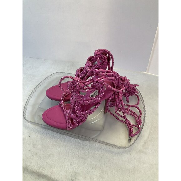 Steve Madden Fiore Ankle Rope Tie Sandal In Multi Pink Size 8.5 Stiletto Heels - Picture 3 of 9